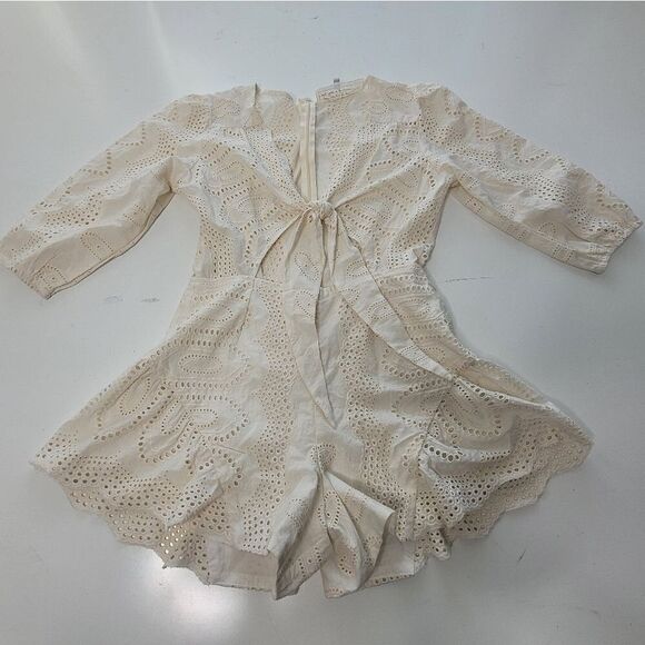 REVOLVE Jen's Pirate Booty neutral eyelet Clementine cut-out ROMPER LARGE L - Picture 2 of 9